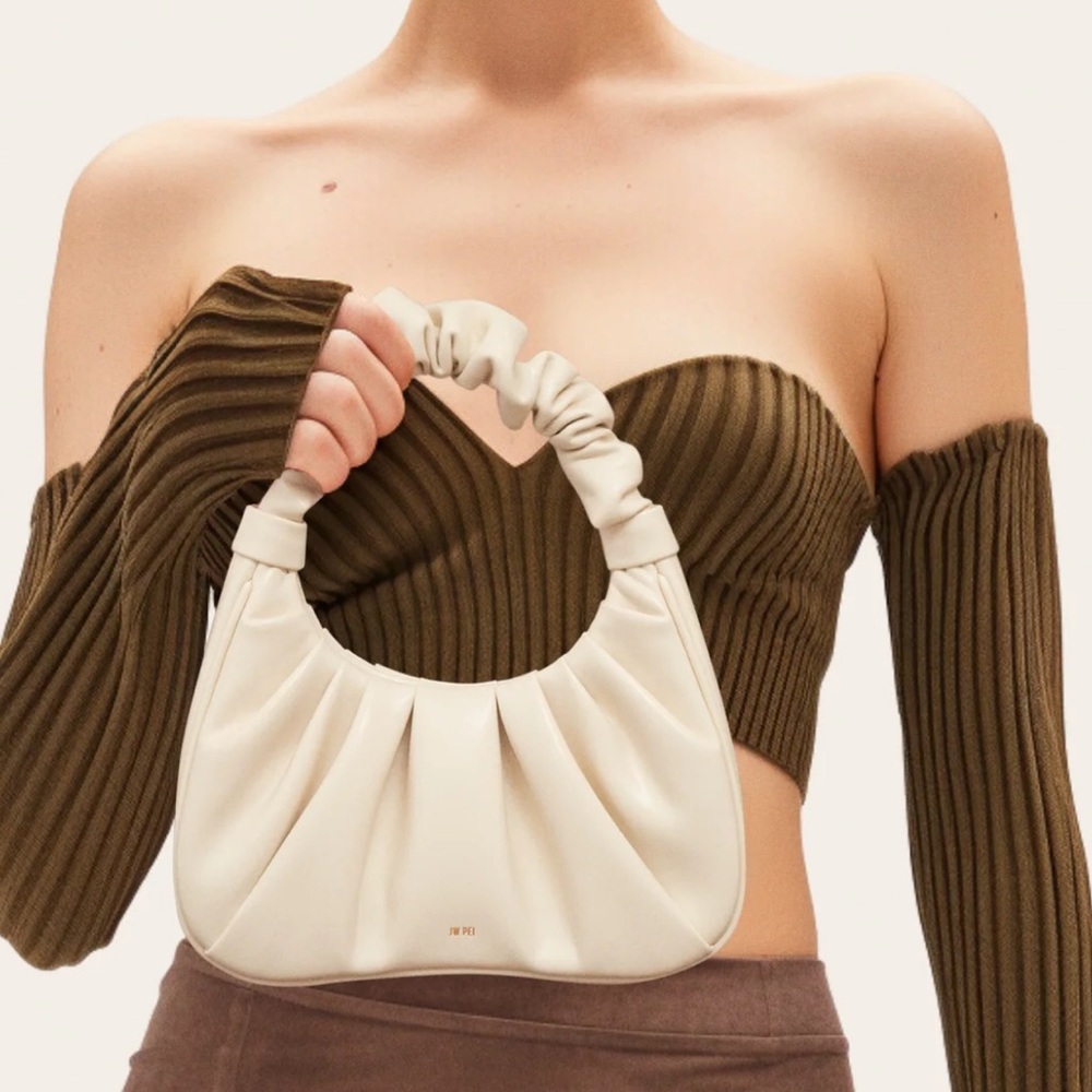 JW PEI Gabbi Ruched Hobo Handbag - Ivory